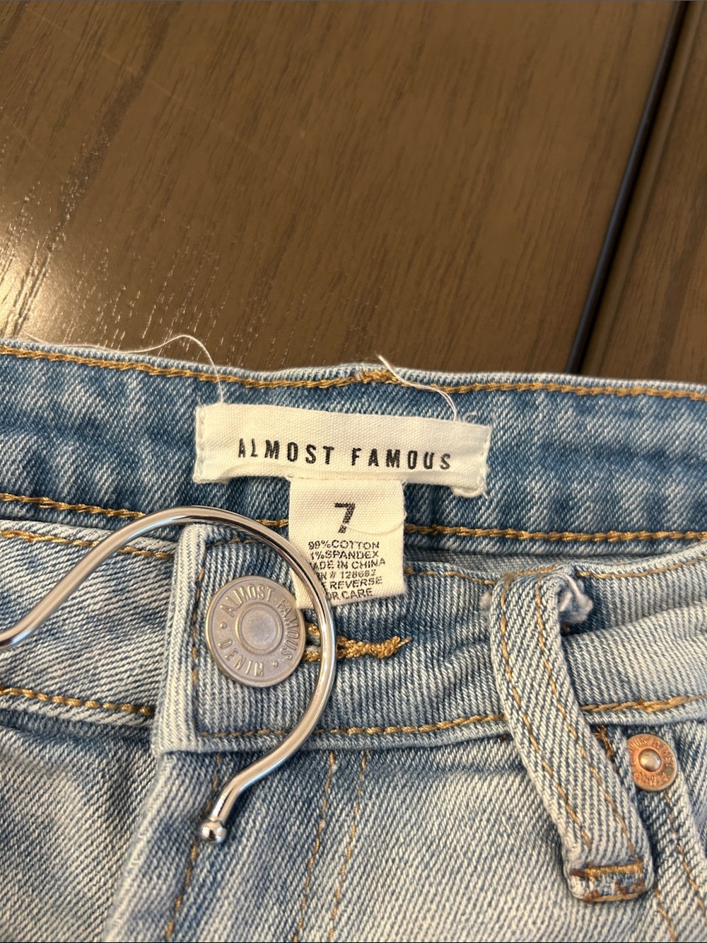 Almost Famous Light Blue Distressed Denim Cutoff Shorts - Picture 5 of 7